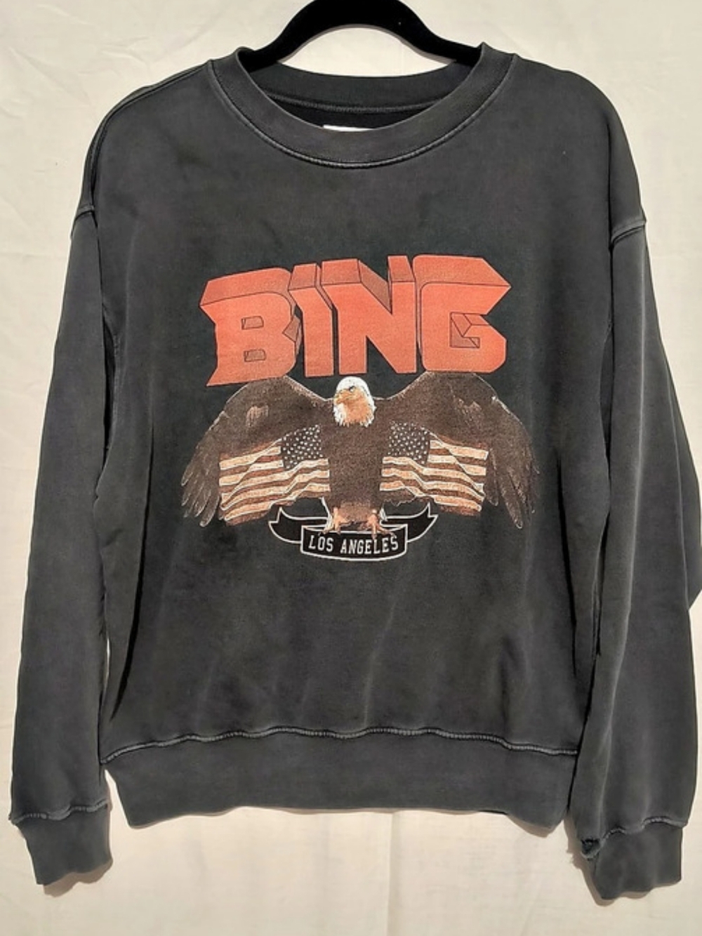 Anine Bing Spencer Sweatshirt Eagle in Black